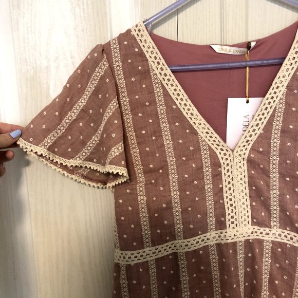 Pink Lace Midi Dress Size S - Picture 4 of 5